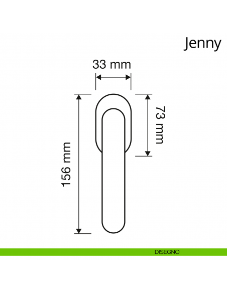 Maniglia per finestra martellina DK Jenny Linea Calì disegno