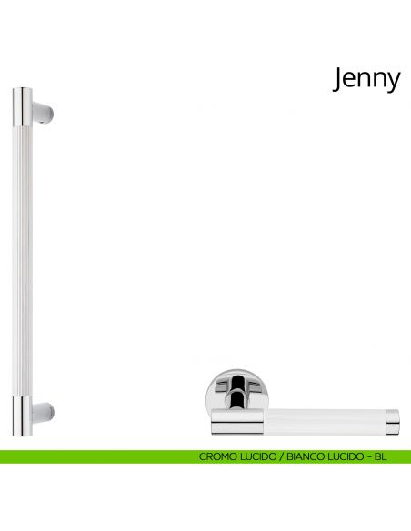 Maniglione per porta Jenny Linea Calì cromo lucido - bianco lucido