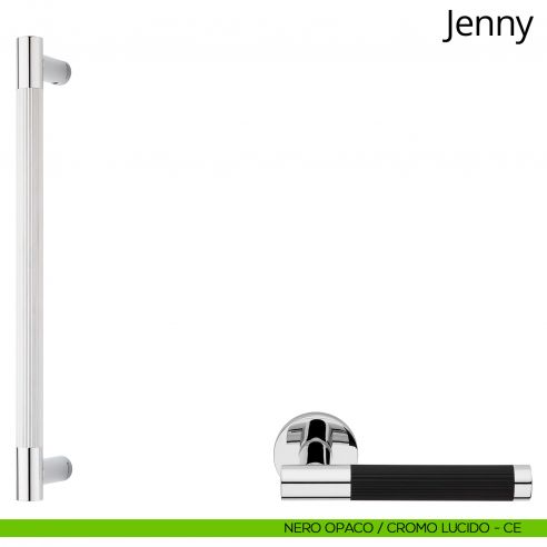 Maniglione per porta Jenny Linea Calì nero opaco - cromo lucido