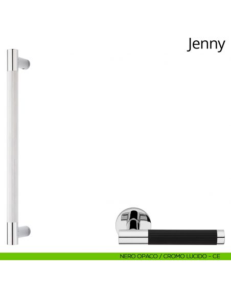 Maniglione per porta Jenny Linea Calì nero opaco - cromo lucido