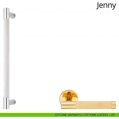Maniglione per porta Jenny Linea Calì ottone satinato - ottone lucido