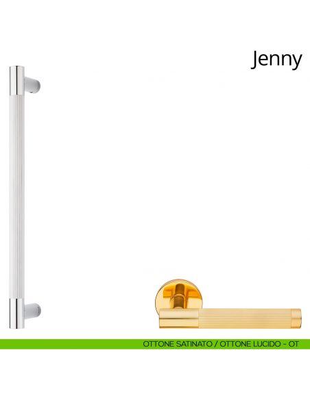 Maniglione per porta Jenny Linea Calì ottone satinato - ottone lucido
