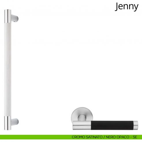 Maniglione per porta Jenny Linea Calì cromo satinato - nero opaco