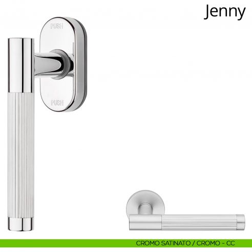 Maniglia per finestra martellina DK antintrusione Jenny Linea Calì cromo satinato - cromo