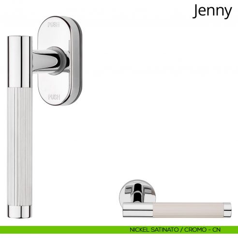 Maniglia per finestra martellina DK antintrusione Jenny Linea Calì nickel satinato - cromo