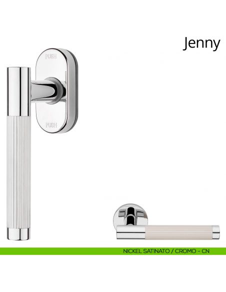 Maniglia per finestra martellina DK antintrusione Jenny Linea Calì nickel satinato - cromo