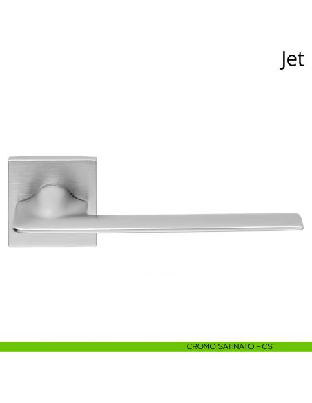 Maniglia per porta interna Jet Linea Calì rosetta quadrata tradizionale cromo satinato