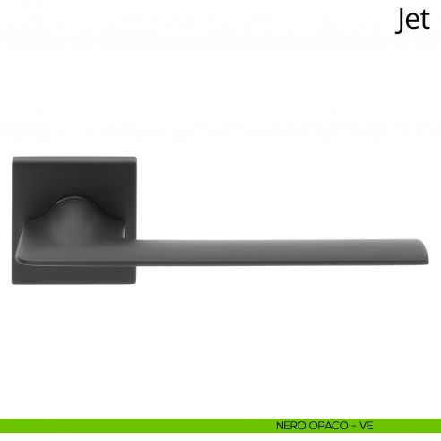 Maniglia per porta interna Jet Linea Calì rosetta quadrata tradizionale nero opaco