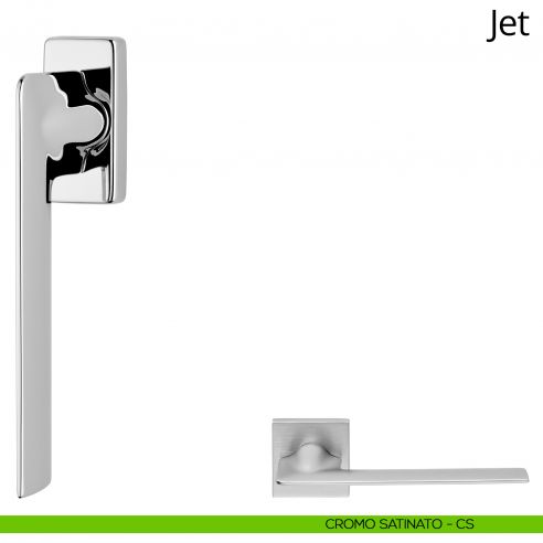 Maniglia per finestra martellina DK Jet Linea Calì cromo satinato