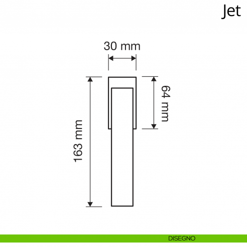 Maniglia per finestra martellina DK Jet Linea Calì disegno