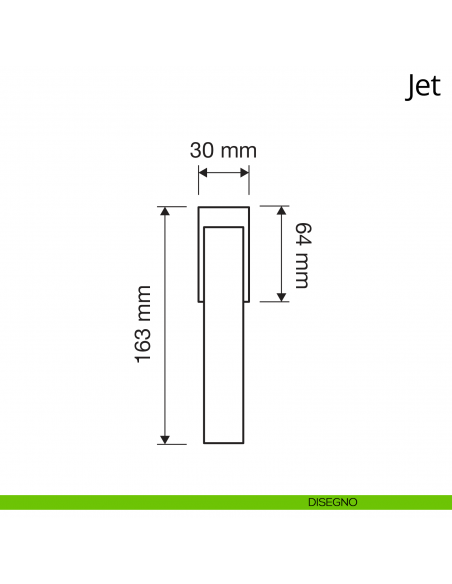 Maniglia per finestra martellina DK Jet Linea Calì disegno