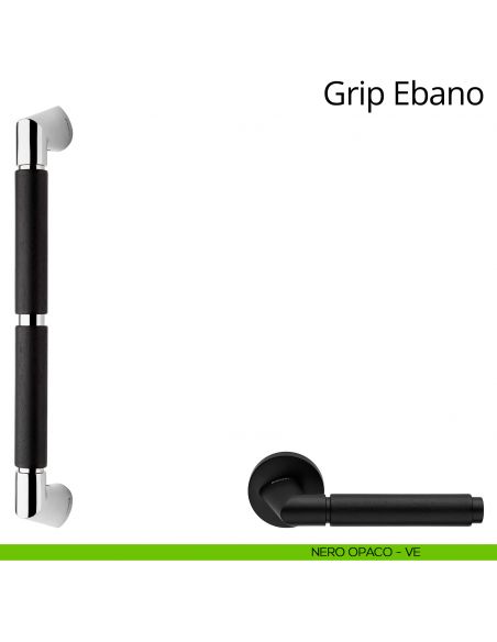 Maniglione in legno per porta dritto Grip Ebano Linea Calì nero opaco