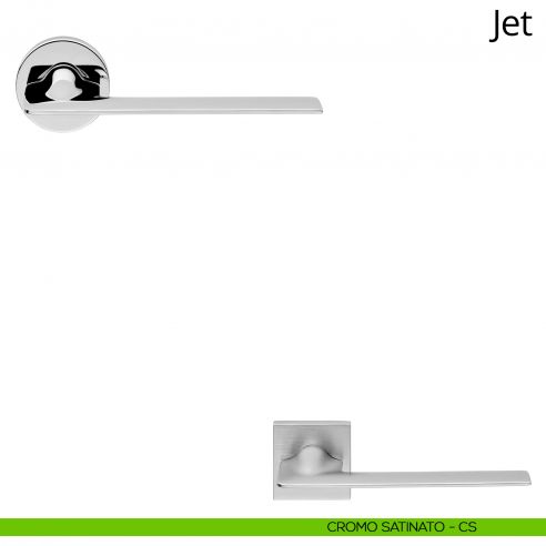 Maniglia per porta interna Jet Linea Calì rosetta tonda bassa cromo satinato