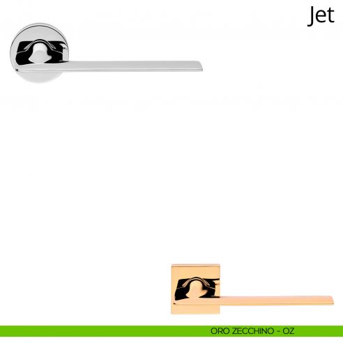 Maniglia per porta interna Jet Linea Calì rosetta tonda bassa oro zecchino