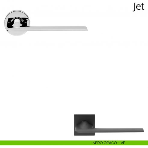 Maniglia per porta interna Jet Linea Calì rosetta tonda bassa nero opaco