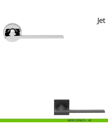 Maniglia per porta interna Jet Linea Calì rosetta tonda bassa nero opaco