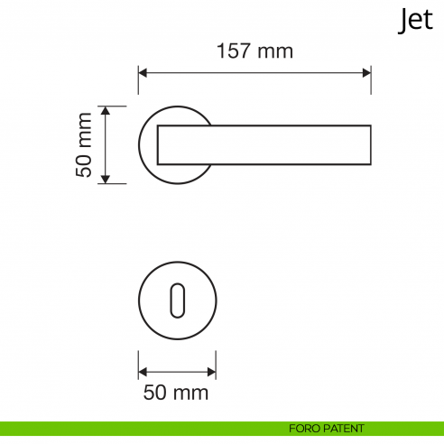 Maniglia per porta interna Jet Linea Calì rosetta tonda bassa foro patent
