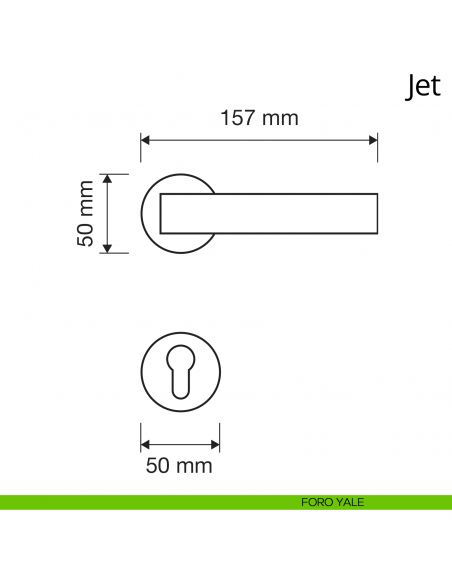 Maniglia per porta interna Jet Linea Calì rosetta tonda bassa foro yale