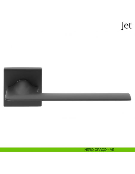 Maniglia per porta interna Jet Linea Calì rosetta quadrata bassa nero opaco