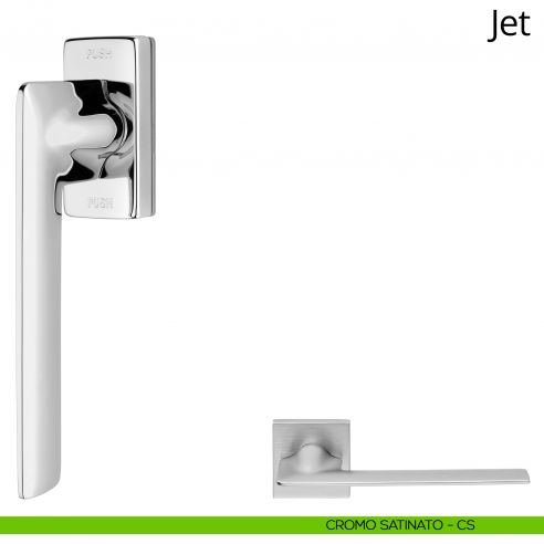 Maniglia per finestra martellina DK antintrusione Jet Linea Calì cromo satinato