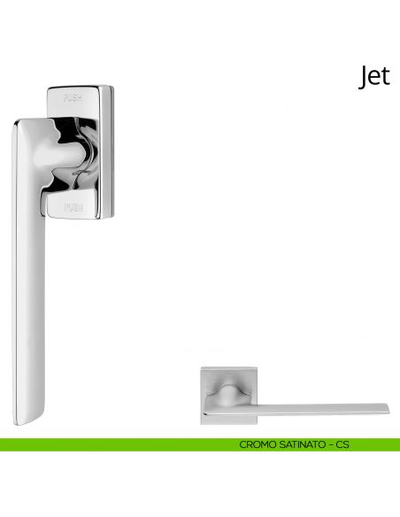 Maniglia per finestra martellina DK antintrusione Jet Linea Calì cromo satinato