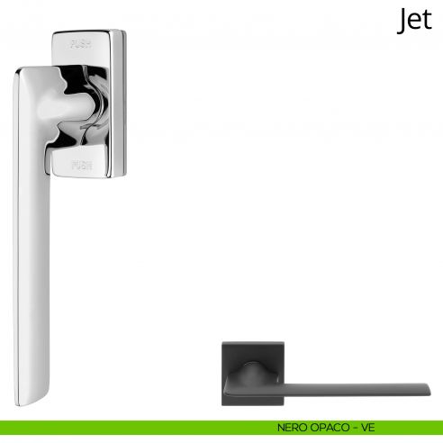 Maniglia per finestra martellina DK antintrusione Jet Linea Calì nero opaco