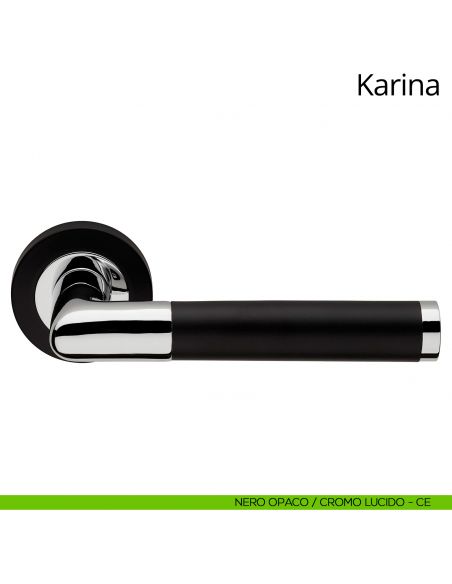 Maniglia per porta interna Karina Linea Calì nero opaco - cromo