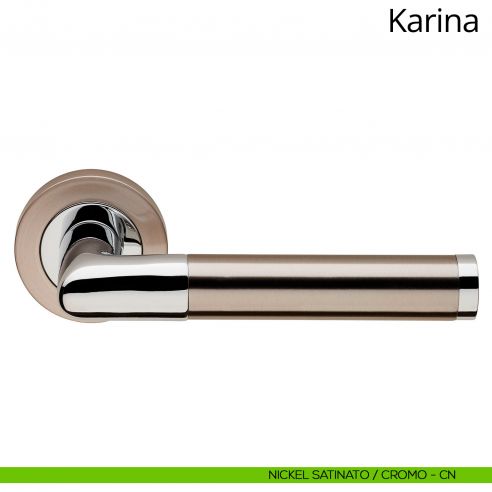 Maniglia per porta interna Karina Linea Calì nickel satinato - cromo