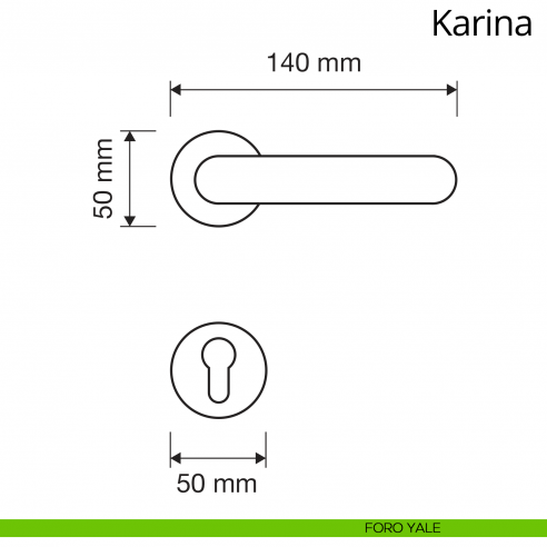 Maniglia per porta interna Karina Linea Calì foro yale
