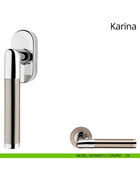 Maniglia per finestra martellina DK Karina Linea Calì nickel satinato - cromo