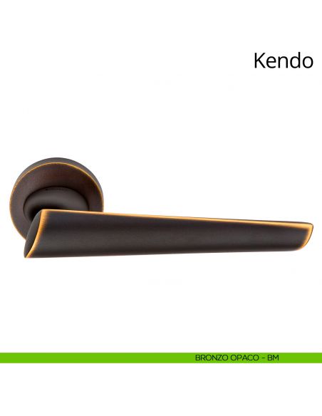 Maniglia per porta interna Kendo Linea Calì rosetta tonda tradizionale bronzo opaco