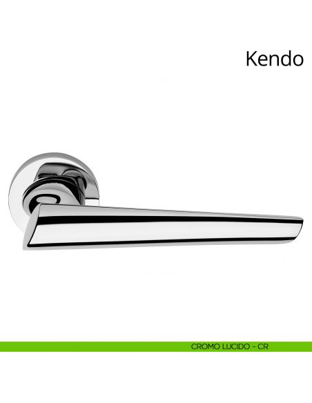 Maniglia per porta interna Kendo Linea Calì rosetta tonda tradizionale cromo