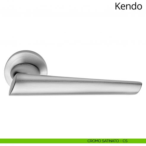 Maniglia per porta interna Kendo Linea Calì rosetta tonda tradizionale cromo satinato