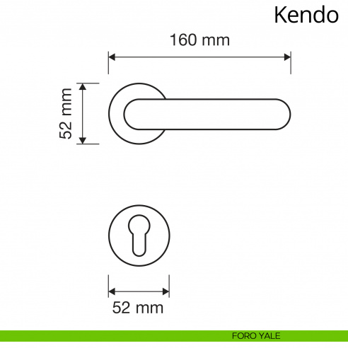 Maniglia per porta interna Kendo Linea Calì rosetta tonda tradizionale foro yale