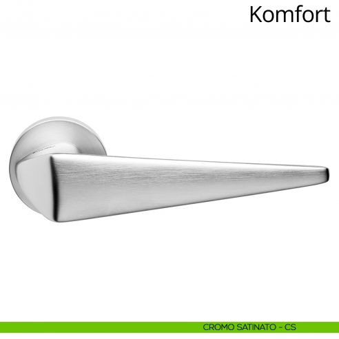 Maniglia per porta interna Komfort Linea Calì rosetta tonda tradizionale cromo satinato