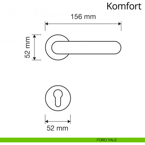 Maniglia per porta interna Komfort Linea Calì rosetta tonda tradizionale oro zecchino foro yale
