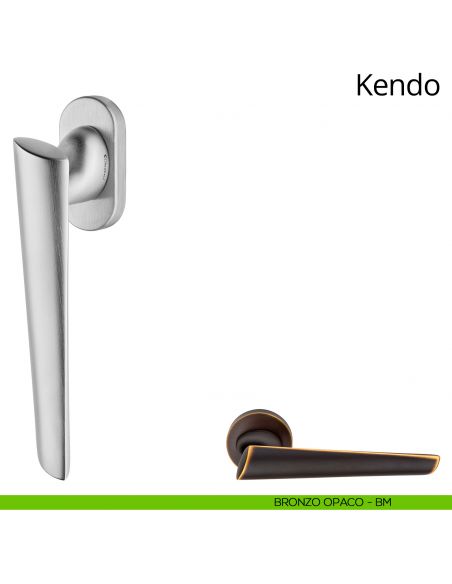 Maniglia per finestra martellina DK Kendo Linea Calì bronzo opaco