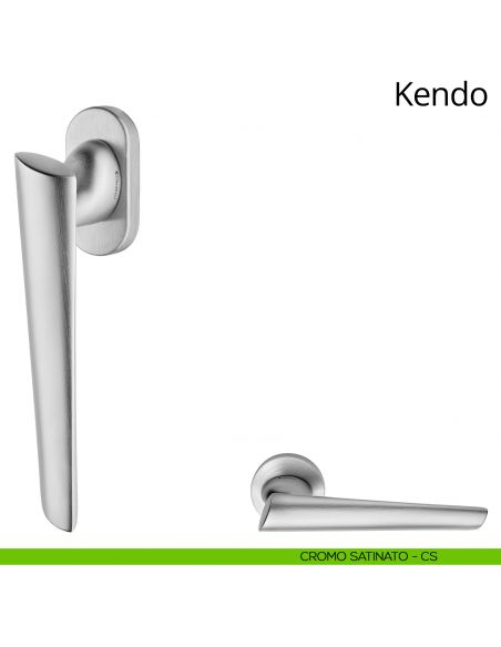 Maniglia per finestra martellina DK Kendo Linea Calì cromo satinato