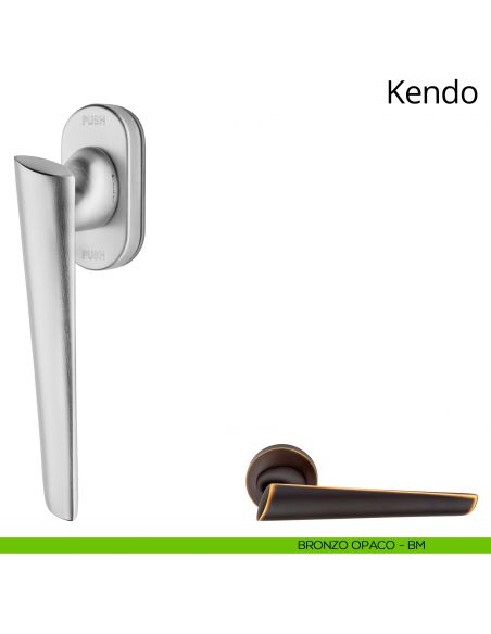 Maniglia per finestra martellina DK antintrusione Kendo Linea Calì bronzo opaco