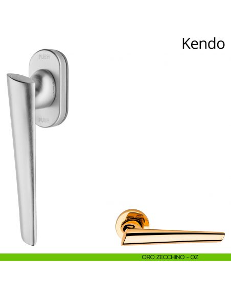 Maniglia per finestra martellina DK antintrusione Kendo Linea Calì oro zecchino