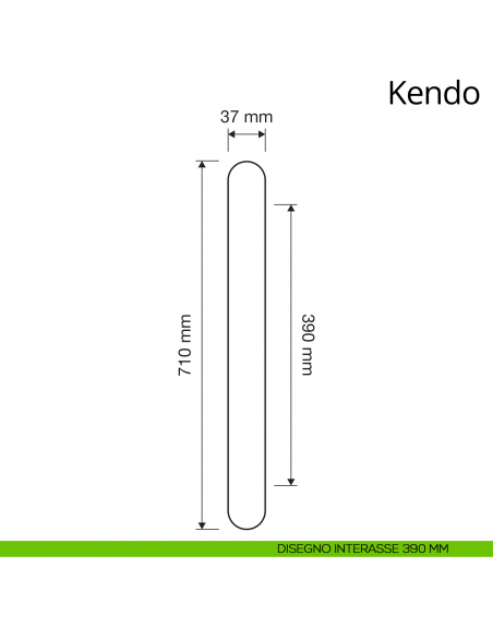 Maniglione per porta Kendo Linea Calì disegno