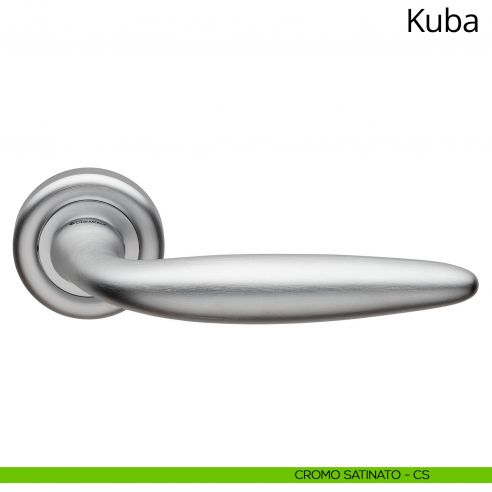 Maniglia per porta interna Kuba Linea Calì con rosetta tonda cromo satinato