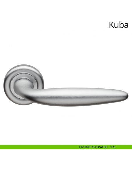 Maniglia per porta interna Kuba Linea Calì con rosetta tonda cromo satinato