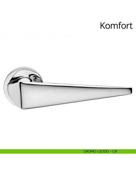 Maniglia per porta interna Komfort Linea Calì rosetta tonda bassa cromo lucido