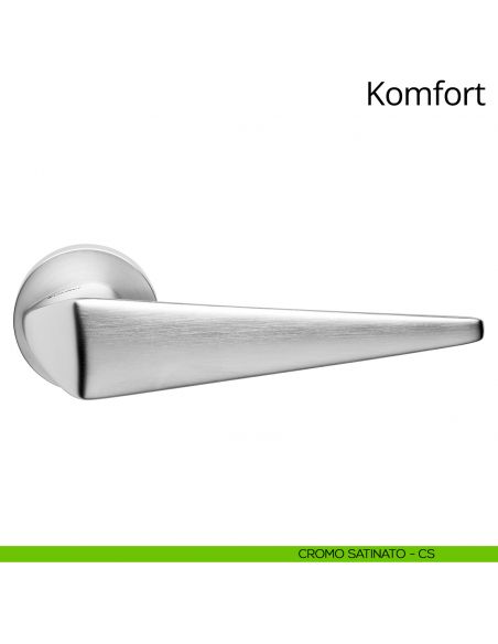 Maniglia per porta interna Komfort Linea Calì rosetta tonda bassa cromo satinato