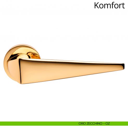 Maniglia per porta interna Komfort Linea Calì rosetta tonda bassa oro zecchino