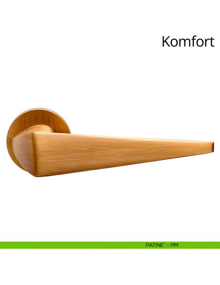 Maniglia per porta interna Komfort Linea Calì rosetta tonda bassa patinè