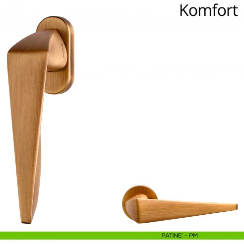 Maniglia per finestra martellina DK Komfort Linea Calì patinè