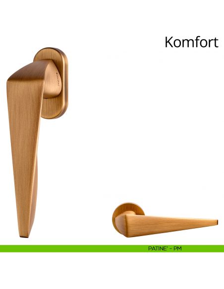 Maniglia per finestra martellina DK Komfort Linea Calì patinè