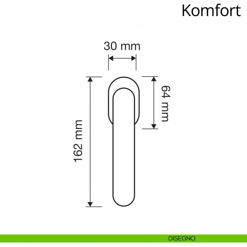 Maniglia per finestra martellina DK Komfort Linea Calì